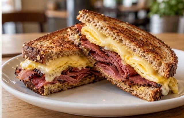 Pastrami Breakfast Sandwich.