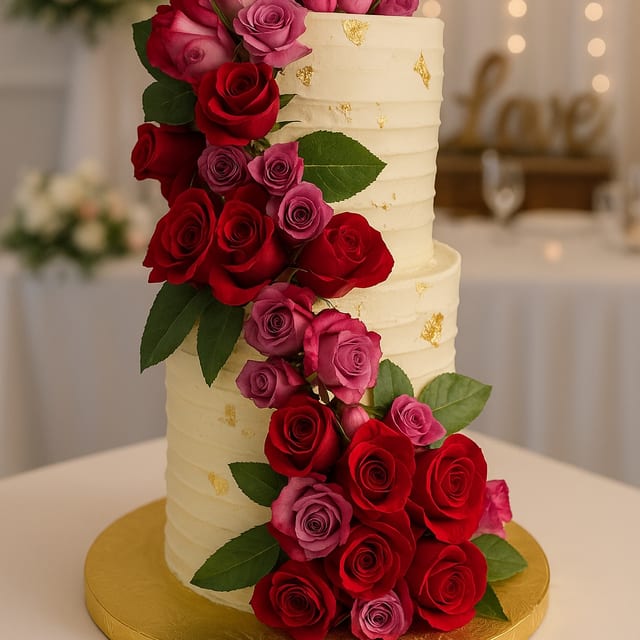 White Chocolate Mousse Wedding Cake - $8.99 per person starting 45 people.