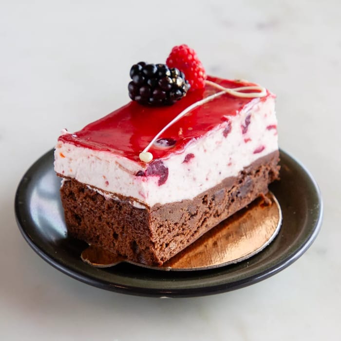 Cranberry With Chocolate Mousse Cake.