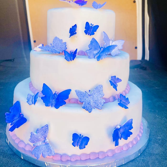 Raspberry Marquis Weeding Cake - $8.99 per person starting 45 people.